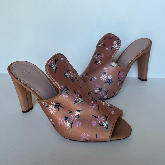 AD & Daughters Jaconi Textile/Leather Floral High Heel Peep Toe Mules Shoes 7.5 - Picture 14 of 15